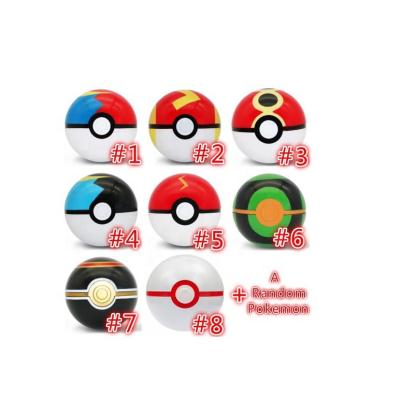 China Free Random Pokeball Toys Wholesale 1Pcs+1pcs Premier Cartoon Pikachu Ball Gift Pocket Monster Ball Pikachu Figures for sale