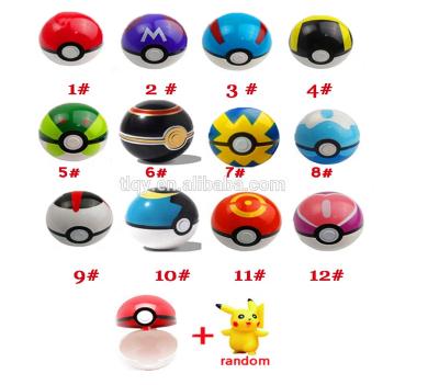 China Gift pokeball toys pocket monster pikachu ball wholesale 1Pcs + 1pcs free random premier Ball Pikachu Figures for sale