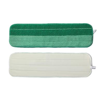 China Viable Custom Logo Green Microfiber New Style Tape Pocket Mop Pads for sale