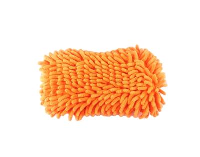 China Manywell Chenille Orange Microfiber Car Vehicle Wash Cleaning Brush Eco-friendly Soft Sponge for sale