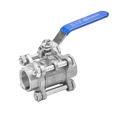 China 2022 General Factory Direct Sale Type 304/316 3 Piece Screw Thread Ball Valve for sale