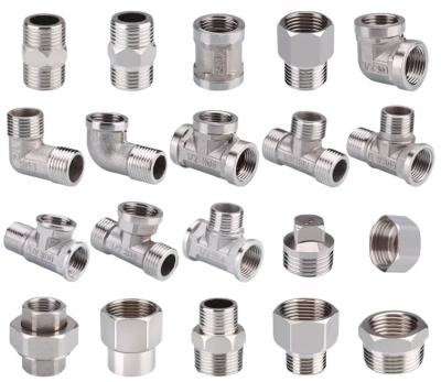 China General Materials Stainless Steel Tubing Ss304/316 Sanitary Pipe Fittings Threaded Union Elbow For Water Supply for sale