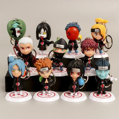 China Classic Shippuuden Akatsuki Hatake Kakashi Uchiha Itachi Sasuke Gaara Madara Zetsu Kisame 3D Pendant Charms Cartoon Anime Key Chain for sale