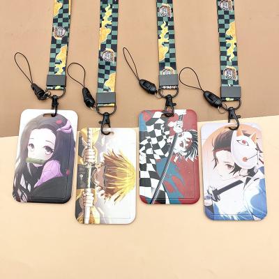 China Popular Eco-Friendly Anime Dragon Ball One Piece Demon Slayer Narut Attack On Titan My Hero Academia Jujutsu Kaisen ID Card Holder Lanyards for sale