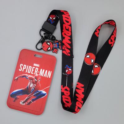 China Popular Eco-Friendly Captain Deadpool Venom Thanos Campus Student Marvel Superhero ID Card Holder Anime Bat Spider Iron Man Carcass Lanyards for sale