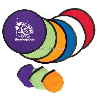 China Inflatable Toy Custom Printed Folding Flying Disc Fabric Collapsible Flying Disc for sale