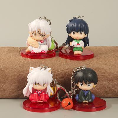 China Inuyasha 3D Anime Inuyasha Keychain Doll Pendant Keychain Action Number Pendant Key Chain Eco-friendly Charming Popular for sale