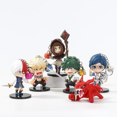 China Popular Cartoon Anime My Hero Academia 3D Pendant Keychain Charms Decoration Comics Boku No Hero Key Chain For Souvenir for sale