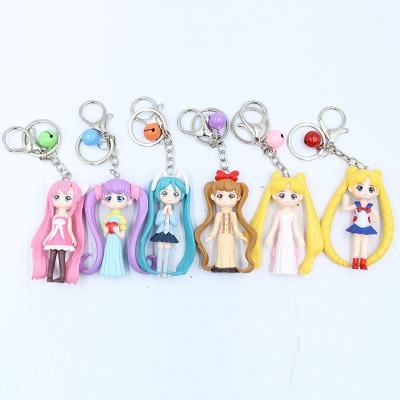 China Cartoon Anime Peripheral Sailor Moon 3D Keychain Pendants Charms Cute Cartoon Character Girls 3D Key Chain for sale