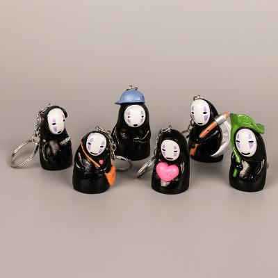 China Vivid Cartoon Anime Peripheral 3D Keychain Pendants Charms Cartoon Character Away No Face Man 3D Key Chain for sale