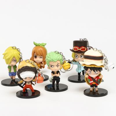 China Cartoon Anime Luffy Nami Sanji Roronoa Zoro 3D Keychain One Piece Pendant Charms Decoration One Piece 3D Key Chain For Souvenir for sale