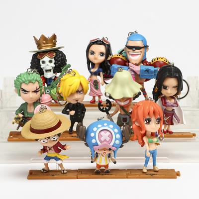 China Cartoon Anime Luffy Nami Sanji Roronoa Zoro 3D One Piece Keychain Charms Decoration Hancock Usopp 3D Pendant Key Chain For Souvenir for sale