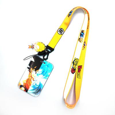 China Cartoon Anime Demon Slayer Dragon Ball One Piece Demon Slayer Narut ID Card Badge Holder School Campus Card Sleeve Eco-friendly Lanyard for sale