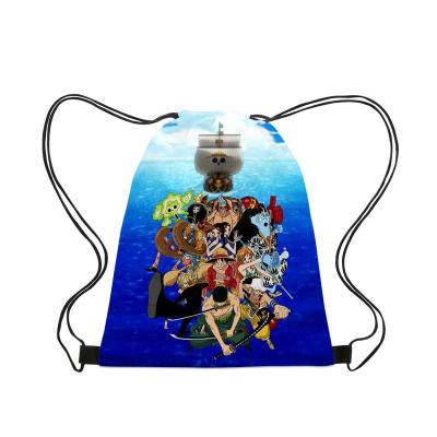 China Anime Dragon Ball Narut Shippuuden One Piece Demon Slayer Eco-Friendly Attack On Titan Waterproof Polyester Travel Sports Drawstring Bags for sale