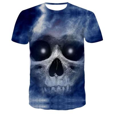 China Custom Cool Sublimation Printed Anti-wrinkle 3D Skull Mens Short Sleeve T-Shirts for sale