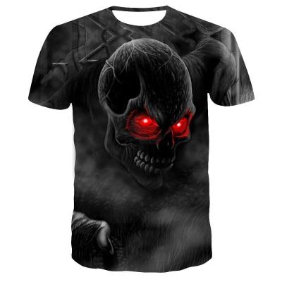 China 2021 Anti-wrinkle hot sale cool men shape 3D printing extra plus size skull T-shirts accept custom design logo for sale