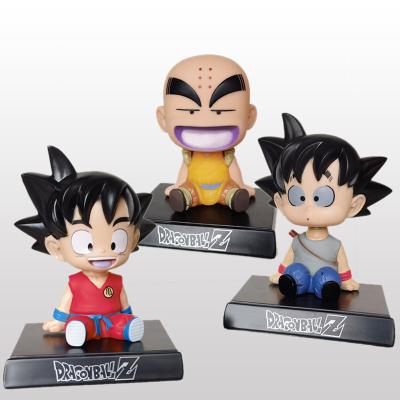 China Funny Anime Cartoon Dragon Ball Goku Bobblehead Hot Eco-friendly Car Vehicle-mounted Decoration Figurine Shaking Head Toys for sale