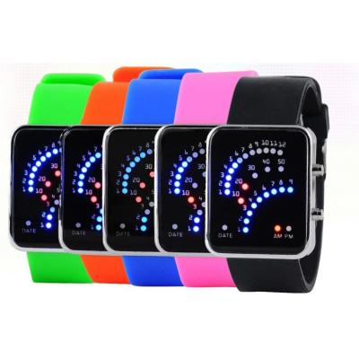 China Hot Sale Auto Date Sector LED Digital Watch Electronic Binary Watch for sale