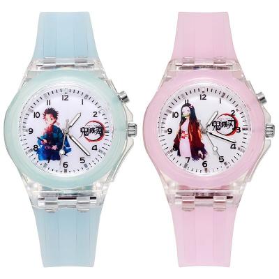 China Auto Date Kids Luminous Electronic Demon Killer Cartoon Kids Watch Dial Korean Watch for sale