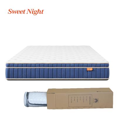 China Sweetnight Foldable Natural Latex Anti Mite Pocket Spring Bed Mattress With Memory Foam for sale