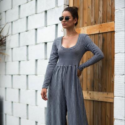 China Summer Breathable Warm Clothing Woman New Products Long Sleeve Printed Jumpsuit Women Onesie Rompers for sale