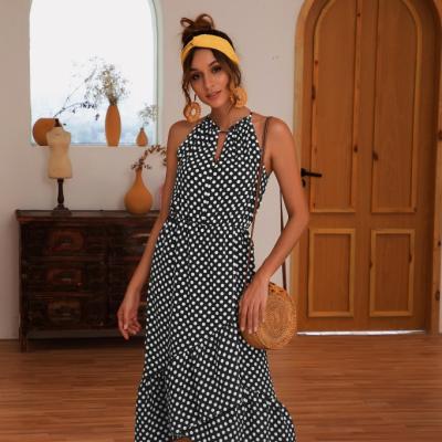 China Lady's Sleeveless Swing Dress Pattern Floral Print Fashion High Quality Fashion Breathable Factory Wholesale New for sale