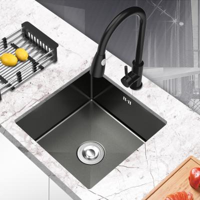 China Contemporary lead free nano black kitchen sink with accessories for sale