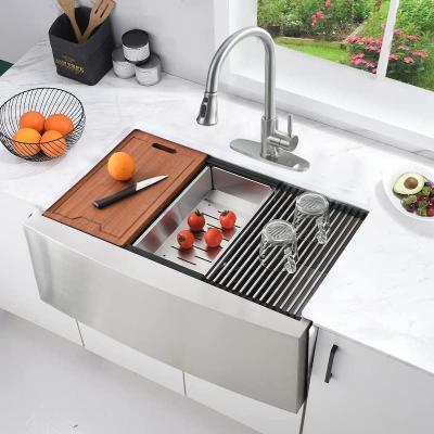 China China Modern Sleek Modern Design Undermount Polished Rectangular Apron Farmhouse Sink for sale