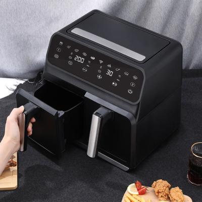 China Healthy Oil Free Heating Most Large Double Popurl 8L Oil Free Air Fryers LED Display Smart Digital Air Fryers Oven Air Fryer for sale