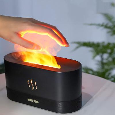 China TikTok Shopee Popular Home Cool Mist Flame Diffuser Humidifier 3D Ultrasonic Flame Aroma Essential Oil Diffuser for sale