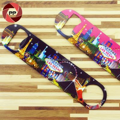 China Durable Durable Full Color Printing Stainless Steel Bar Blade Heat Transfer / Sublimation Bottle Opener for sale