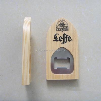 China Viable Viable Shield Form Stainless And Wooden Bottle Opener for sale