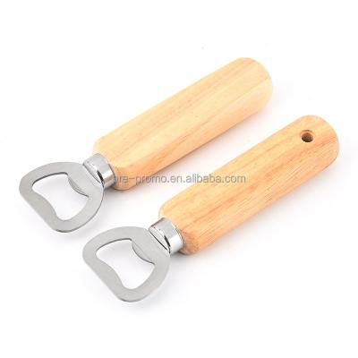 China Wholesale Custom Viable Wooden Handle Stainless Steel Bottle Opener for sale