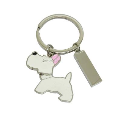 China Wholesale Custom Metal Enamel Dog Metal Shape Key Chain for sale