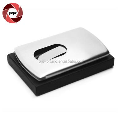 China Wholesale Brushed Fashion Custom Metal Elevator Stainless Steel Business Name Card Holder for sale