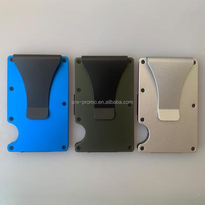 China Wholesale Europe RFID Wallet Silver Clip Custom Aluminum Metal RFID Slim Wallet for sale