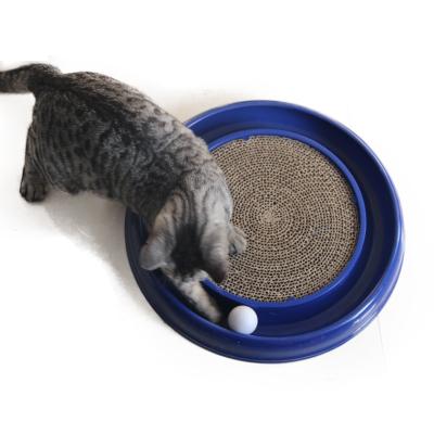 China New Cat Claw Board Chew Toy Claw Disc Plastic Claw Plate Cat Scratching Sleeping Playing Pet Corrugated Cat Toy for sale