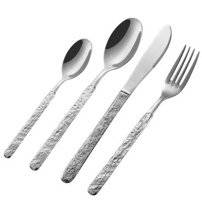 China Viable New Pattern Design Stainless Steel Stone Cutlery Set Factory Sales Competitive for sale