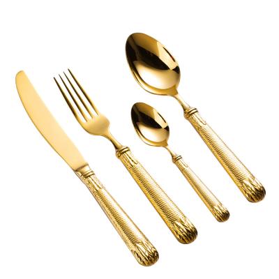 China 2021 new design viable high quality luxury stainless steel flatware set factory sales for sale