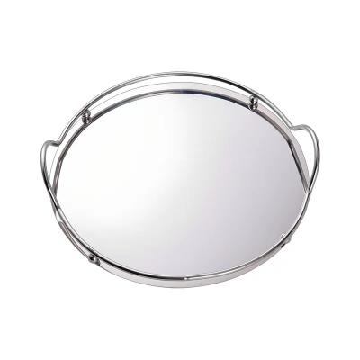 China New Style Sustainable Western Round Fashion Stainless Steel Serving Tray Luxury Factory Sells for sale