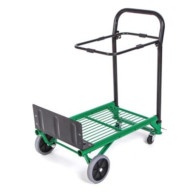 China Portable Steel Tools 4 Wheel Garden Cart Folding Lightweight Transfer Hand Carts For Shipping Trailer for sale