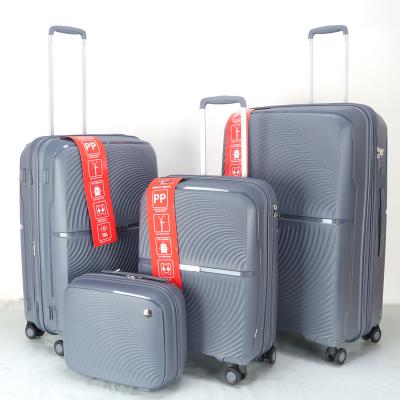 China PP Ready To Ship PP 3 Piece Travel Luggage Trolley Set Bag With 4 Wheels for sale