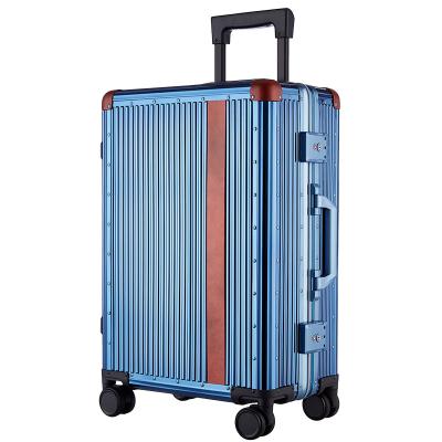 China 20 Inch Full Metal Dongguan Short Factory Travel Titanium Travel Luggage Carry On Suitcase With Vintage Style for sale