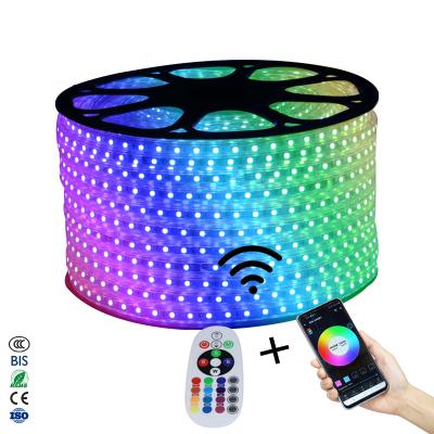 China LANDSCAPE Color Changing Ip65 Waterproof Flexible Light Decoration 220v Smd5050 RGB Led Strip Light for sale