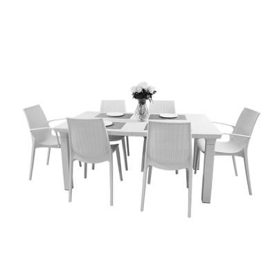 China Nordic Space Saving Folding Folding Outdoor Dining Table And With 6 Set Chairs for sale