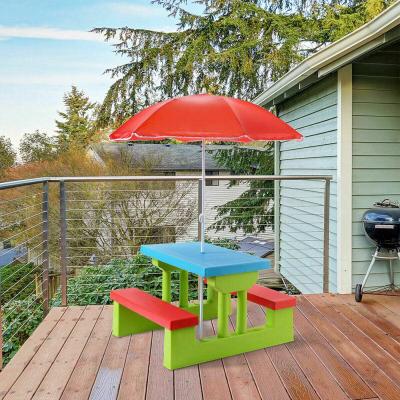 China Modern Foldable Children Kids Outdoor Table And Chairs With Umbrella Picnic for sale