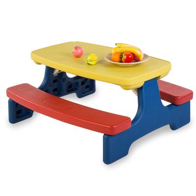 China Modern Plastic Children Kids Outdoor Dining Picnic Table And Chairs With Umbrella for sale