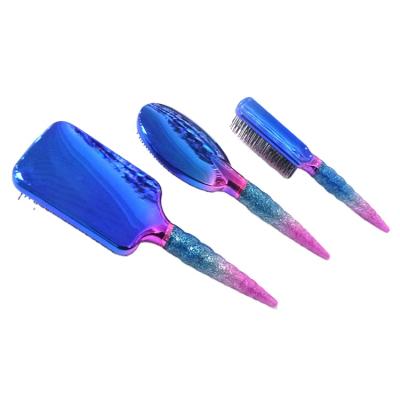 China Cushion Crystal 5Mm Salon Tools Round Hair Brush Curved Soft Wave Hair Brush For Hair Extension for sale