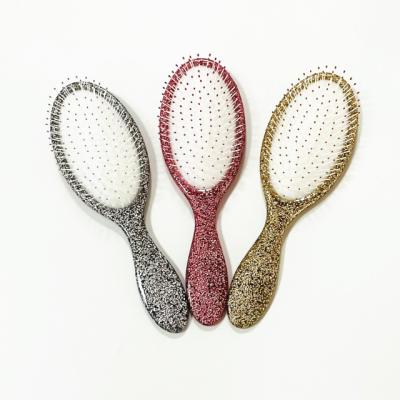 China Beauty Sparkles Hot Selling Custom Plastic Hair Brush Hair Brush Detangling Brush for sale