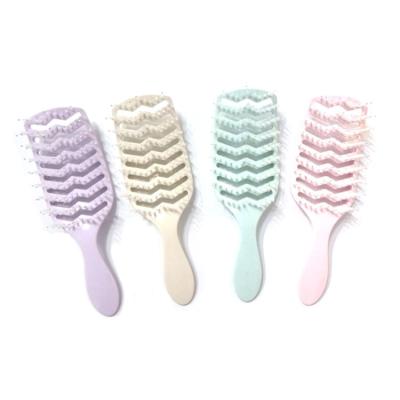 China Custom Hot Pink Cushion Logo Afro Hair Detangle Comb Tangle Hair Brush Comb for sale